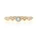 Yellow Gold Aquamarine Quatrefoil Three Stone Band - 14k Round .10ctw Ring