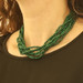 Tiffany & Co. 8 Strand Twist Malachite Necklace 16 3/4" - Sterling 925 Beaded