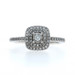 White Gold Diamond Double Halo Engagement Ring - 10k Round Brilliant .26ctw