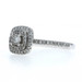 White Gold Diamond Double Halo Engagement Ring - 10k Round Brilliant .26ctw