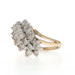 Yellow Gold Diamond Cluster Cocktail Bypass Ring 14k Rd 1.00ctw Floral Waterfall