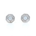 White Gold Diamond Octagon Stud Earrings - 14k Round .60ctw Milgrain Pierced