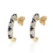 White Gold Sapphire Diamond J-Hook Earrings - 14k Round .42ctw Pierced