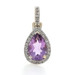 Yellow Gold Amethyst Diamond Halo Pendant - 10k Pear 1.82ctw