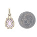 Yellow Gold Amethyst Diamond Halo Pendant - 10k Pear 1.82ctw