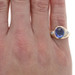 Yellow Gold Lab-Created Sapphire Diamond Men's Ring - 14k Oval Cabochon 7.30ctw
