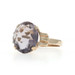 Yellow Gold Purple Glass Vintage Cocktail Solitaire Ring - 10k Oval