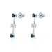 White Gold Sapphire Diamond Drop Earrings - 10k Round .62ctw Pierced