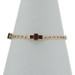 Yellow Gold Garnet Station Bracelet 7" -14k Emerald & Square 4.50ctw Fancy Chain