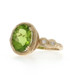 Yellow Gold Peridot Diamond Ring - 14k Oval Checkerboard 3.54ctw SZ 8