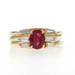Yellow Gold Ruby Diamond Engagement Ring & Wedding Band - 14k Oval 1.73ctw
