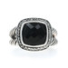 David Yurman Albion Onyx Diamond Halo Ring - Sterling 925 Sq Cushion SZ 8
