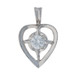 White Gold Diamond Vintage Heart Solitaire Pendant - 14k Round .22ct Love