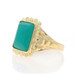 Yellow Gold Chrysoprase Vintage Cocktail Solitaire Ring 14k Rectangular Cabochon