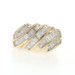 Yellow Gold Diamond Cluster Cocktail Ring - 10k Baguette 1.50ctw Bypass