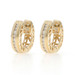 Yellow Gold Diamond Hoop Earrings 14k Rd .25ctw Milgrain Channel Set Pierced