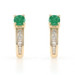 Yellow Gold Emerald Diamond J-Hook Earrings - 14k Round .76ctw Pierced