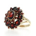 Yellow Gold Garnet Cluster Cocktail Halo Ring 14k Oval Round Rose 7.00ctw Floral