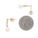 Yellow Gold Pearl Diamond Dangle Earrings - 10k Pierced
