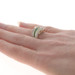 Yellow Gold Emerald Diamond Cluster Cocktail Band -18k Square .84ctw Curved Ring