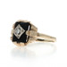 Ostby & Barton Diamond Onyx Art Deco Ring - Yellow Gold 10k Single .11ct Vintage