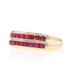 Yellow Gold Ruby Band - 14k Square & Round 1.40ctw Stripes Channel Set Stones