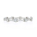 White Gold Diamond Halo Lattice Bracelet 6 1/4" 6" - 18k Baguette & Rd 3.12ctw