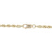 Yellow Gold Diamond Cut Rope Chain Necklace 22" - 10k