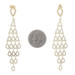 Yellow Gold Open Teardrop Chandelier Earrings - 14k Pierced