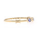 Yellow Gold Tanzanite Diamond Station Bangle Bracelet 6 3/4" - 14k Oval 3.90ctw