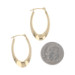 Yellow Gold Tapered Oval Hoop Earrings - 14k Pierced
