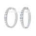 White Gold Lab-Created Diamond Hoop Earrings - 10k Round 2.00ctw Pierced