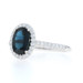 White Gold Sapphire Diamond Halo Engagement Ring - 14k Oval 1.81ctw