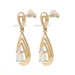 Yellow Gold Australian Opal Teardrop Dangle Earrings 14k Pear Cab .80ctw Pierced