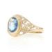 Yellow Gold Blue Topaz Cocktail Solitaire Ring - 10k Oval 1.40ct
