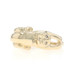 Yellow Gold Diamond Reposed Cat Band - 14k Single Cut Pet Feline Ring