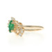 Yellow Gold Emerald Diamond Bypass Ring - 14k Marquise .39ctw