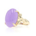 Yellow Gold Jadeite Cocktail Solitaire Ring - 14k Oval Cabochon 11.90ct
