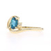 Yellow Gold London Blue Topaz Diamond Wave Ring - 10k Oval .51ctw