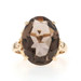 Yellow Gold Smoky Quartz Cocktail Solitaire Ring - 14k Oval 7.80ct
