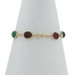 Yellow Gold Agate Aventurine Quartz Vintage Link Bracelet 7 1/2" - 14k Scarab