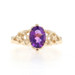 Yellow Gold Amethyst Solitaire Ring - 14k Oval 1.25ct