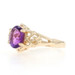 Yellow Gold Amethyst Solitaire Ring - 14k Oval 1.25ct