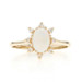 Yellow Gold Australian Opal Diamond Ring - 14k Oval Cabochon .68ctw Halo