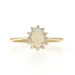 Yellow Gold Australian Opal Diamond Halo Ring - 14k Oval Cabochon .31ctw
