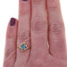 Yellow Gold Blue Topaz Diamond Bypass Ring - 10k Oval .62ctw