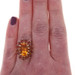 Yellow Gold Citrine Garnet Halo Ring - 10k Oval 5.88ctw Floral