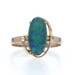 Yellow Gold Opal Vintage Cocktail Solitaire Ring - 9k Oval Triplet