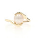 Yellow Gold Pearl Solitaire Bypass Ring - 10k