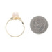 Yellow Gold Pearl Solitaire Bypass Ring - 10k